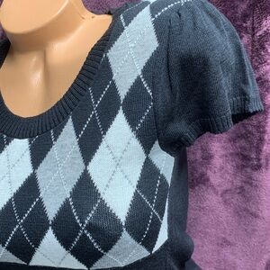 Sweater Project Dress Tunic Black and Gray M